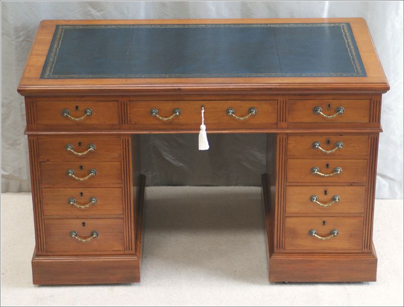 2026 Antique Small Satinwood Pedestal Desk (2)